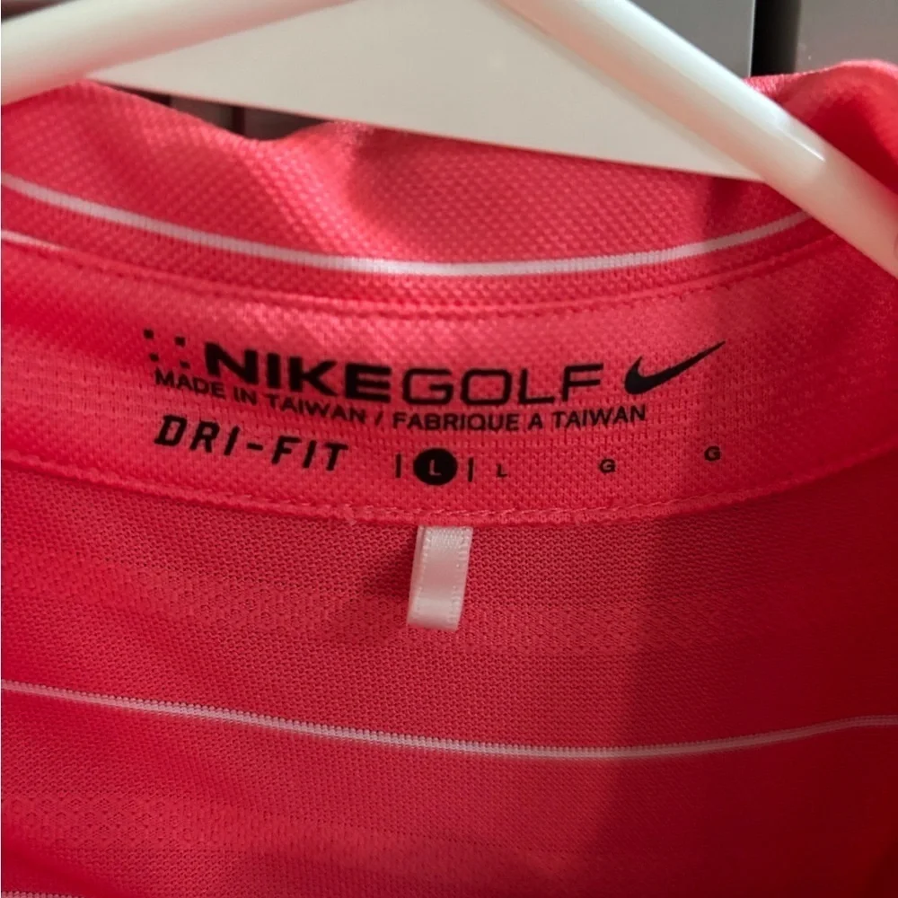 Nike golf orange sleeveless Polo Button Down Shirt lg